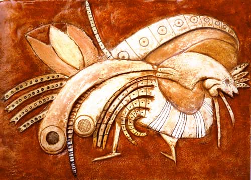 sculpture bas-reliefs platre peint 33x24